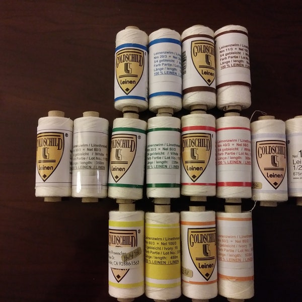 CLOSEOUT 80/2, 100/2 Londonderry / Goldschild linen Thread and more sizes in other listings used in needle and bobbin Lace classes -25 grams