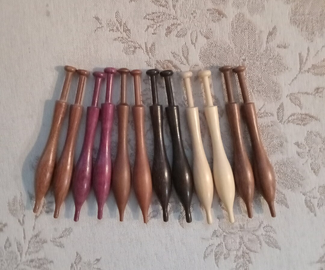 Kit 12 Bobines De Dentelle En Bois Hêtre - Outils Vintage Pour Tricot Et Tissage Artisanat Français