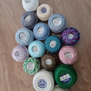 CLOSE OUT Liz 10 &  20 Variegated Tatting, Bobbin Lace thread DMC Cordonnet Cotton 6 ply 3.50-4.50. Refunding shipping overage on 3+