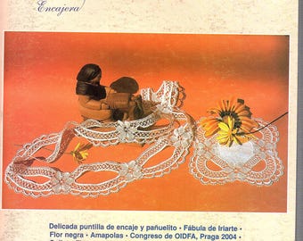 CLOSEOUT Bobbin Lace Book Magazine #24 La Encajera w Patterns in varying difficulty  w/Schneeberg Star, Torchon, 3D flowers, Shawl etc 14.50