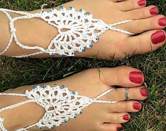 Perlen Boho Barfuß Sandalen PDF PATTERN, Boho Sandalen, Perlen Barfuß Sandalen, Hippie Sandalen , Hippie Barfuß Sandalen, Braut Sandalen