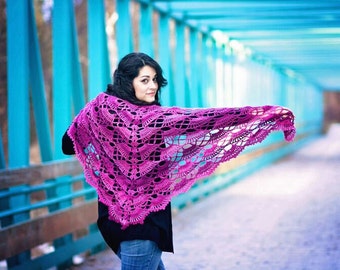 FREEDOM SHAWL PDF Muster, Hippie Schal, Boho Schal, Häkelschal, Cape, Braut Wrap, Häkelschal, Shrug, Wrap