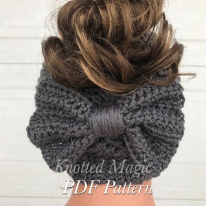 Cady Bow Bun Hat PDF, Crochet Bun Hat Pattern, Digital Download,