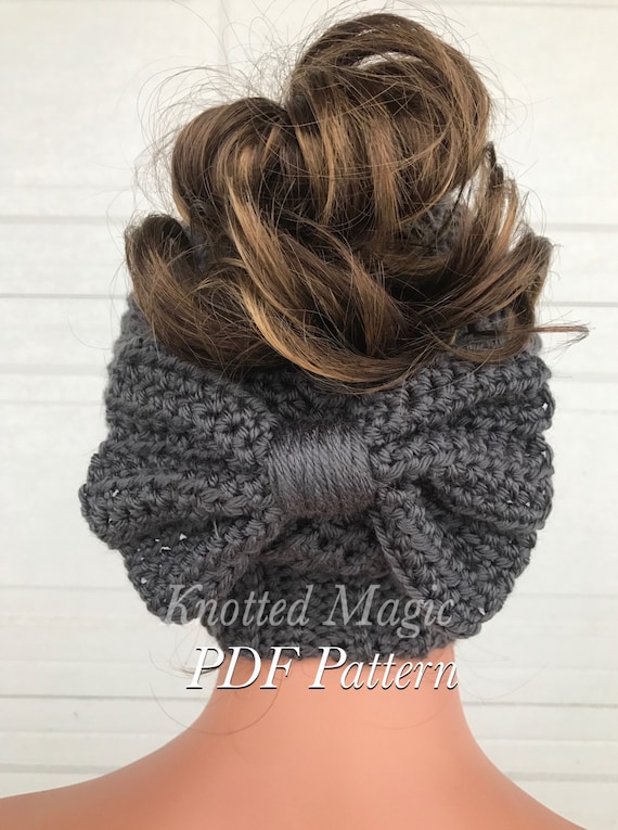 Cady Bow Bun Hat Pdf Crochet Bun Hat Pattern Digital Etsy