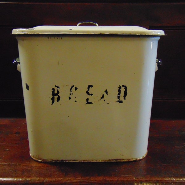 Enamelled Bread Bin - Vintage