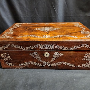 RESERVED **** Victorian Rosewood, Mother of Pearl Inlaid, Writing Slope