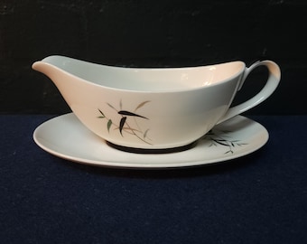 Sauce/saucière et soucoupe Royal Doulton motif bambou