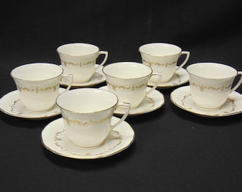 Royal Worcester Gold Chantilly Coffee Cup and Saucer