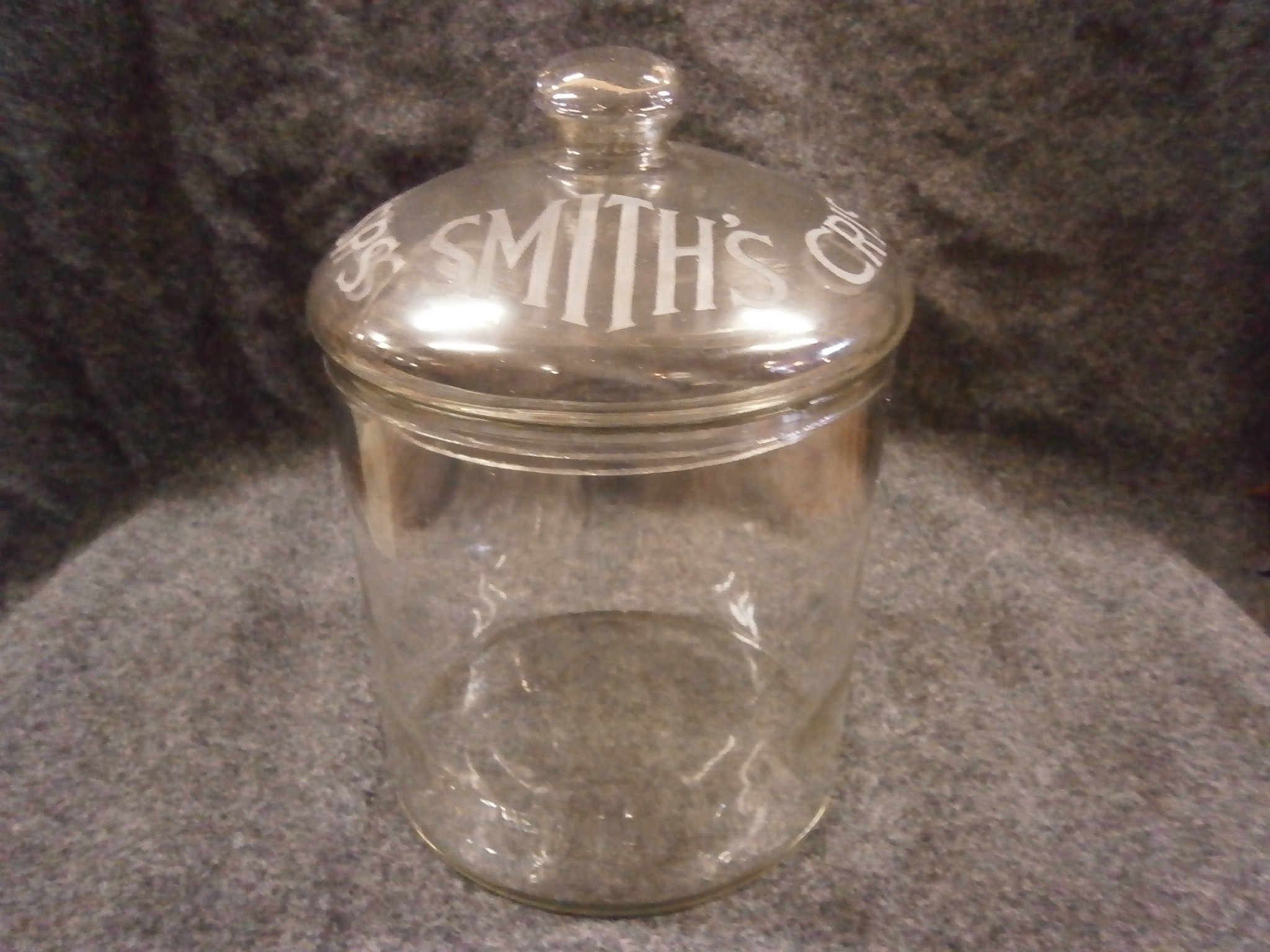 Image of 1920's Smiths Potato Crisps Counter Top Retail Glass Jar