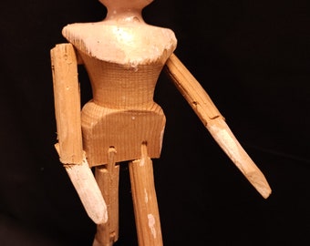 German Grodnertal Antique Wooden Peg Dolls Grodnertal Wooden