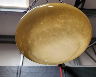 Plafonnier Art Déco (attrape-mouches) en verre avec chaînes