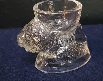 Pressed Glass Lion Egg Cup