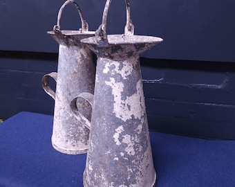 Pair Cornish Zinc & Aluminium Milk Churns Circa Mid to Late 19thC