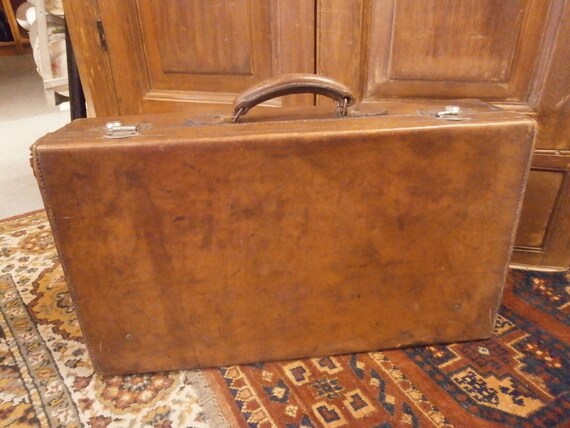 Maleta de cuero bronceado vintage | Etsy México