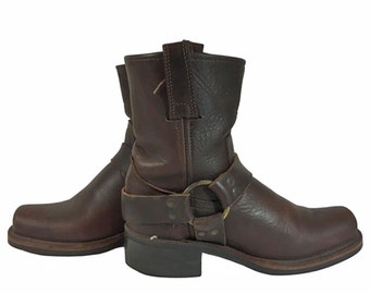 FRYE Harness 8r – Stivali Mocassino In Pelle Donna – Punta Quadrata, Suola In Gomma, Tacco Impilato