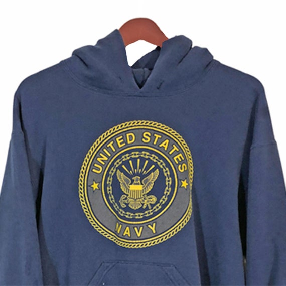 UNITED STATES NAVY Vintage 90s Soffe Blue Hoodie Size M