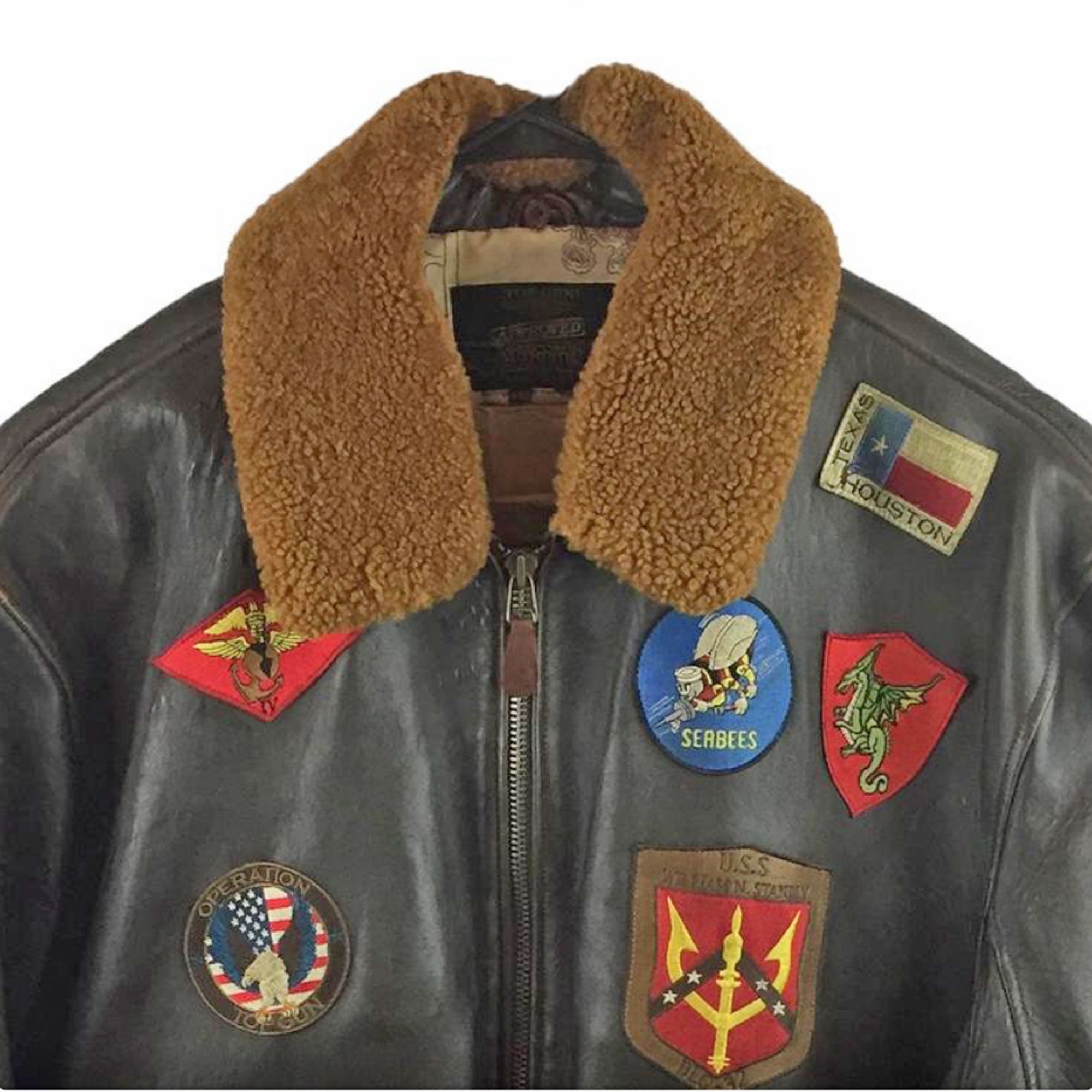 BROWN Series Leather - 6XL Etsy Official TOP Navy GUN Bomber Men\'s Flight Military Size G-1 U.S. Signature Jacket