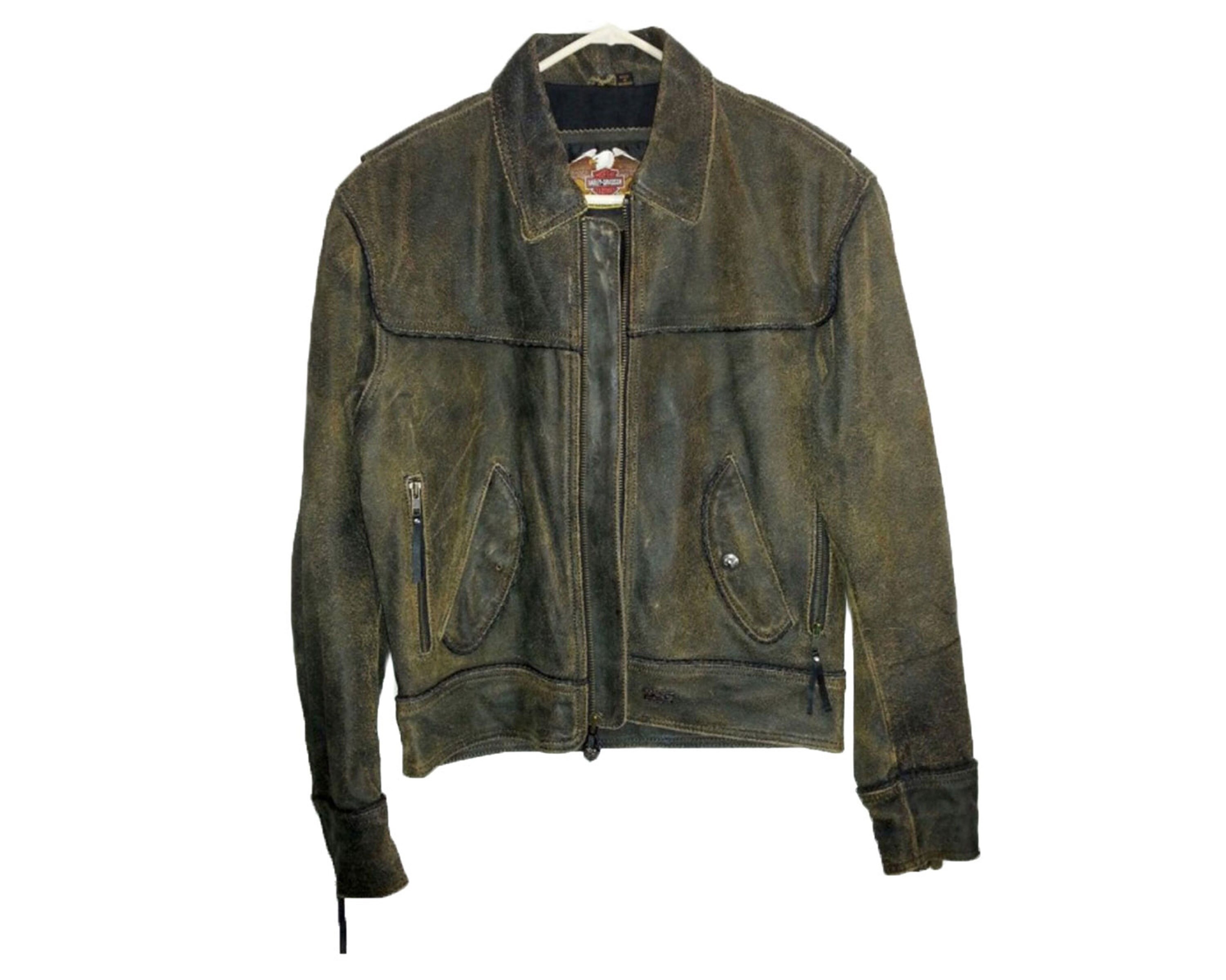 harley davidson distressed leather jacket
