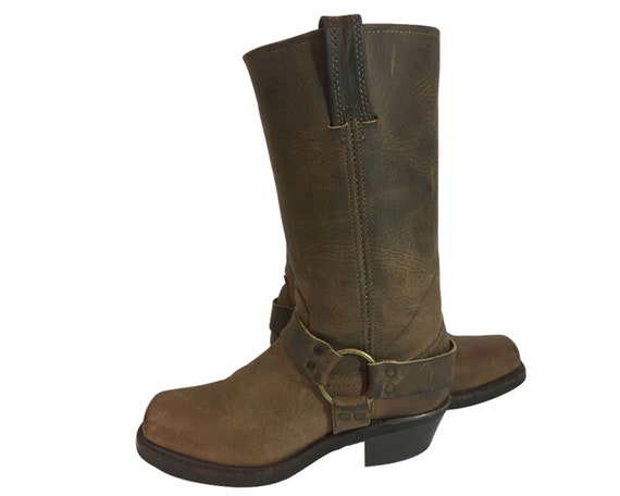 FRYE 77300 HARNESS BROWN Botas de Moto de Cuero 12r Tamaño | Etsy México