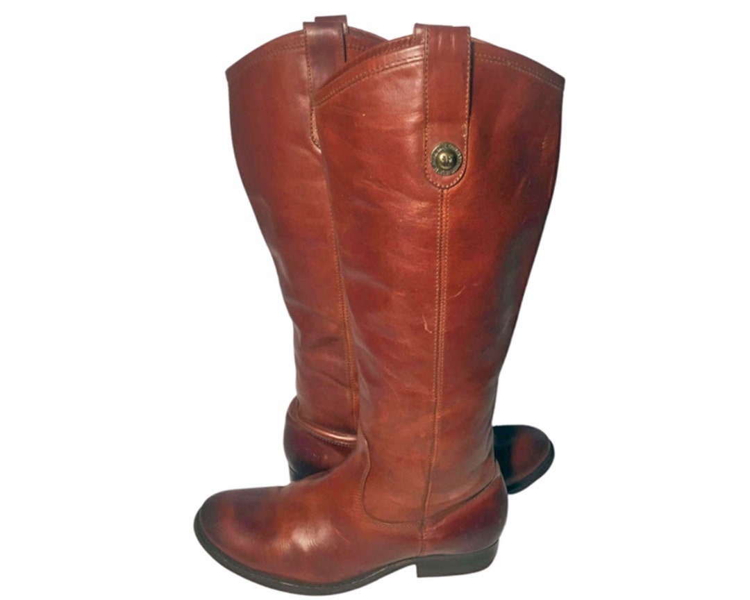 FRYE 77167 MELISSA BUTTON Brown Leather Motorcycle Boots Women s Size 7 Vintage Female Lady Riding Biker Etsy
