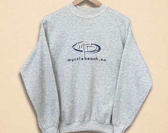 Vintage Myrtle Beach SC Minimal Embroidered Sweatshirt Size L