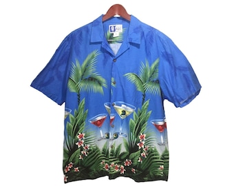 Chemise L.L. Bean Homme – Pêche, Manches Longues, Imprimé Poissons, Bleu, Taille XL