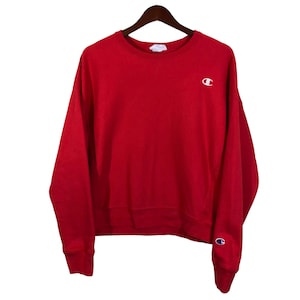 CHAMPION RED SWEATSHIRT Women&#39;s Size L || Sport Athletic Sport Clothing || Sweater Pullover