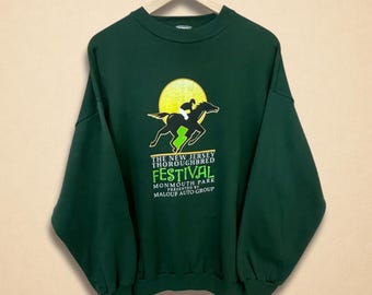 Vintage New Jersey Thoroughbred Horse Racing Festival Sweatshirt Size XL