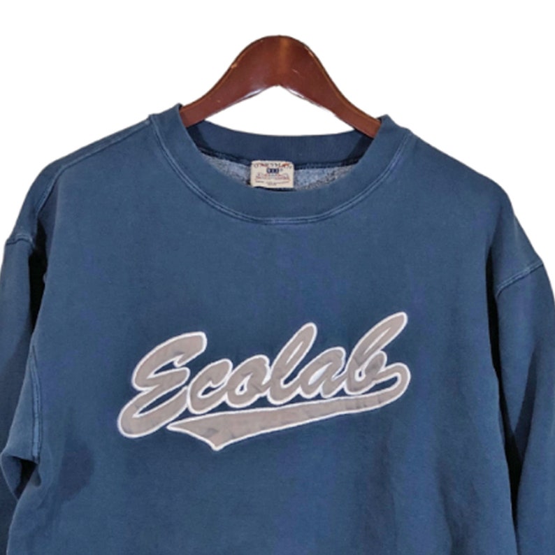 VINTAGE OARSMAN 913 Blue Embroidered Sweatshirt Men's Size L image 2