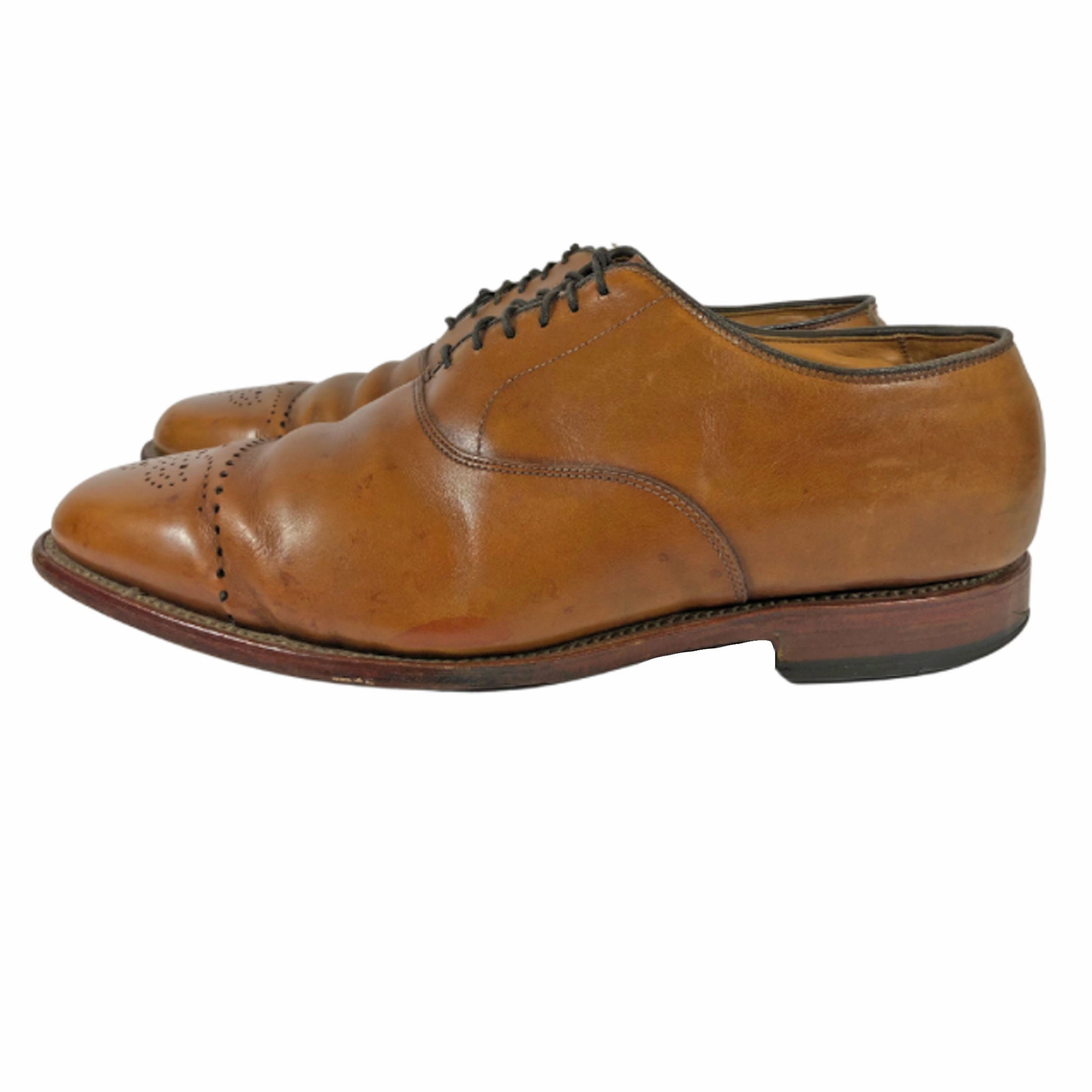 Allen Edmonds Dryden Cap Toe Brown Leather Oxford Shoes Size 