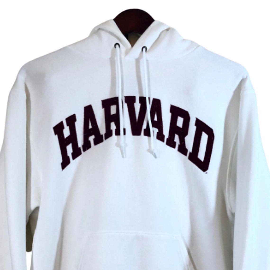 white harvard sweatshirt