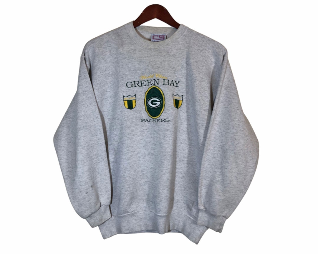 GREEN BAY PACKERS Gray Embroidered Sweatshirt Men's Size L