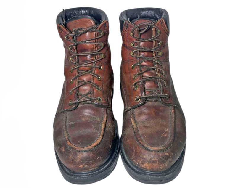 RED WING® 202 Brown Leather Lace up Boots Men's Size 8.5 E.E. Military ...