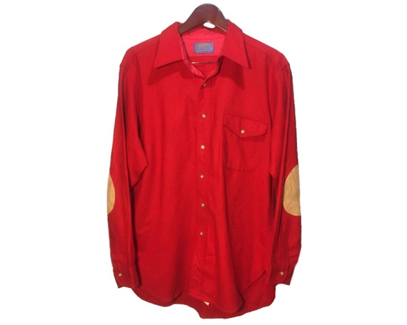 Vintage Pendleton Red 100% Wool Western Cowboy Men's Shirt | Etsy