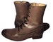 FRYE 76081 MELISSA LACE Up Brown Leather Ankle Boots Women Size 8.5 || Chukka Military Combat Lady || Short Side Zip 
