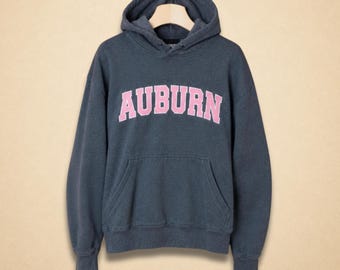 Vintage Auburn University Gray Pink Embroidered Hoodie Women's Size M