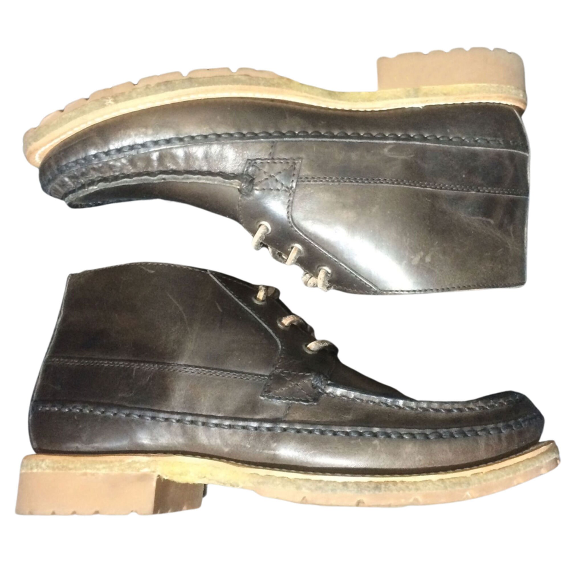 FRYE 87460 NOLAN CHUKKA Mid Lace Brown Leather Work Boots  display picture 2