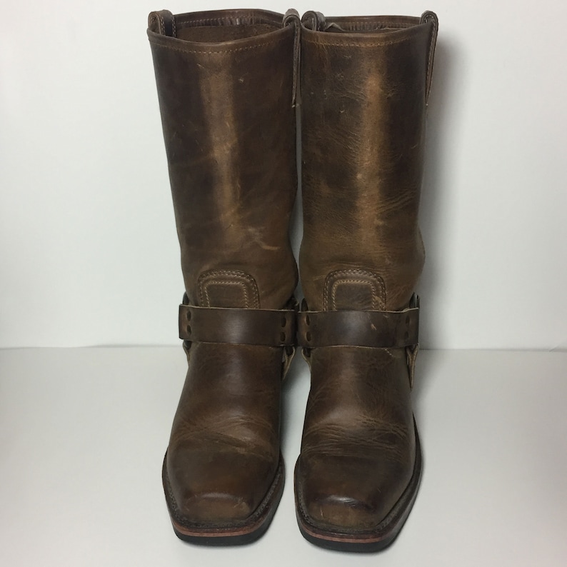 Frye 77300 Harness Brown leather Motorcycle Riding Biking Boot 12r 7 US 37.5 Euro 5 UK Vintage Lady Boots Racing Made in USA