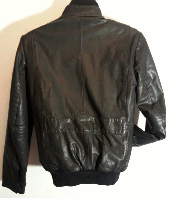 Maat S || FRENCH CONNECTION Black Leather Jacket Men || Bommenwerper vlucht Aviator wegrace Britse Biker jasje Maat S || FRENCH CONNECTION Black Leather Jacket Men || Bommenwerper vlucht Aviator wegrace Britse Biker jasje