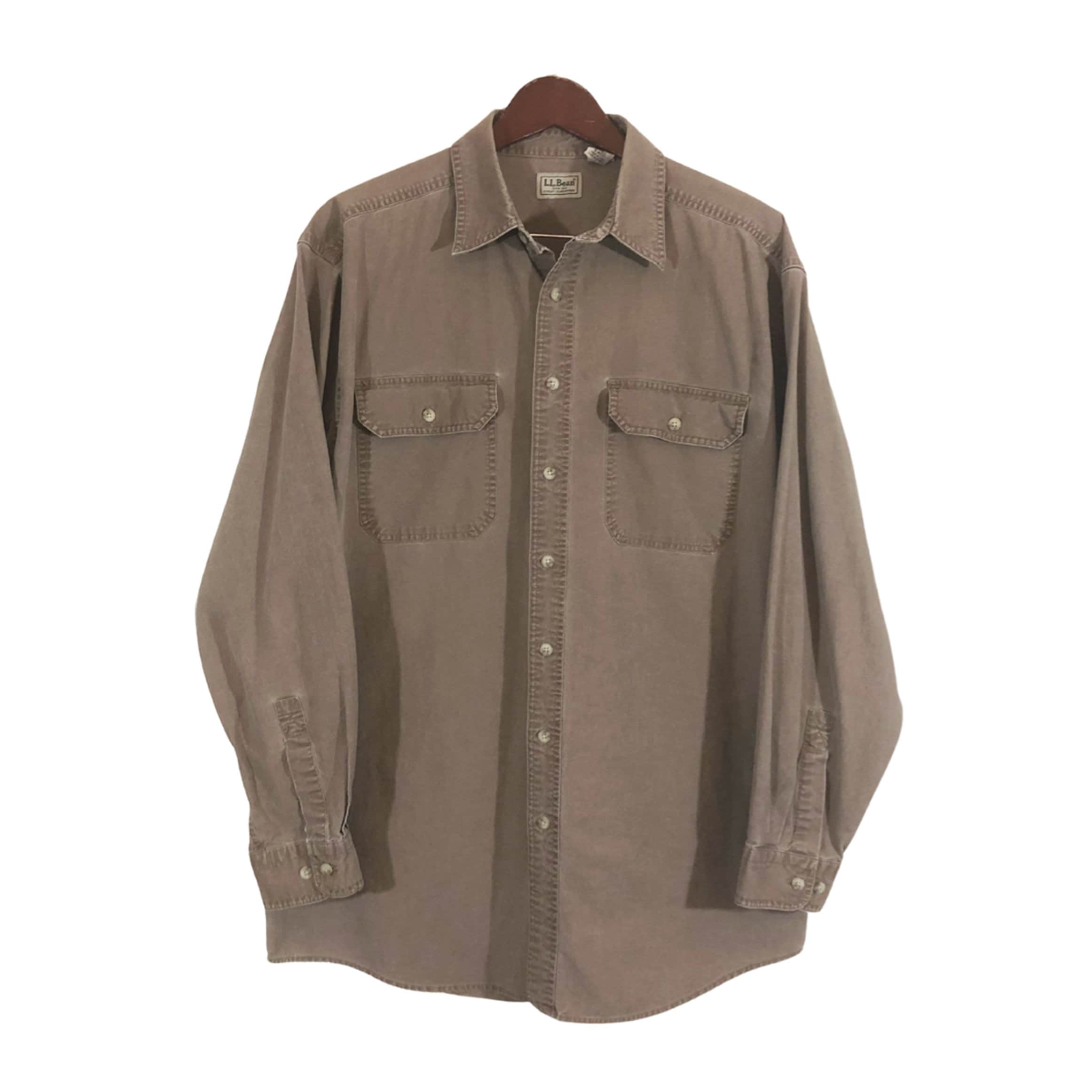 Chemise LL Bean Homme – XL – Jaune – Manches Longues – Heavyweight – Poches