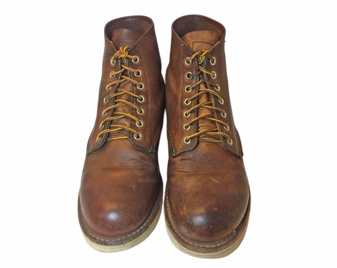 RED WING 9111 HERITAGE Brown Leather Lace up Boot Men's Size 7 D Combat ...