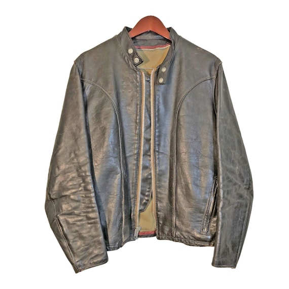 Schott N.Y.C. Brown Leather Cafe Racer Jacket Men… - image 3