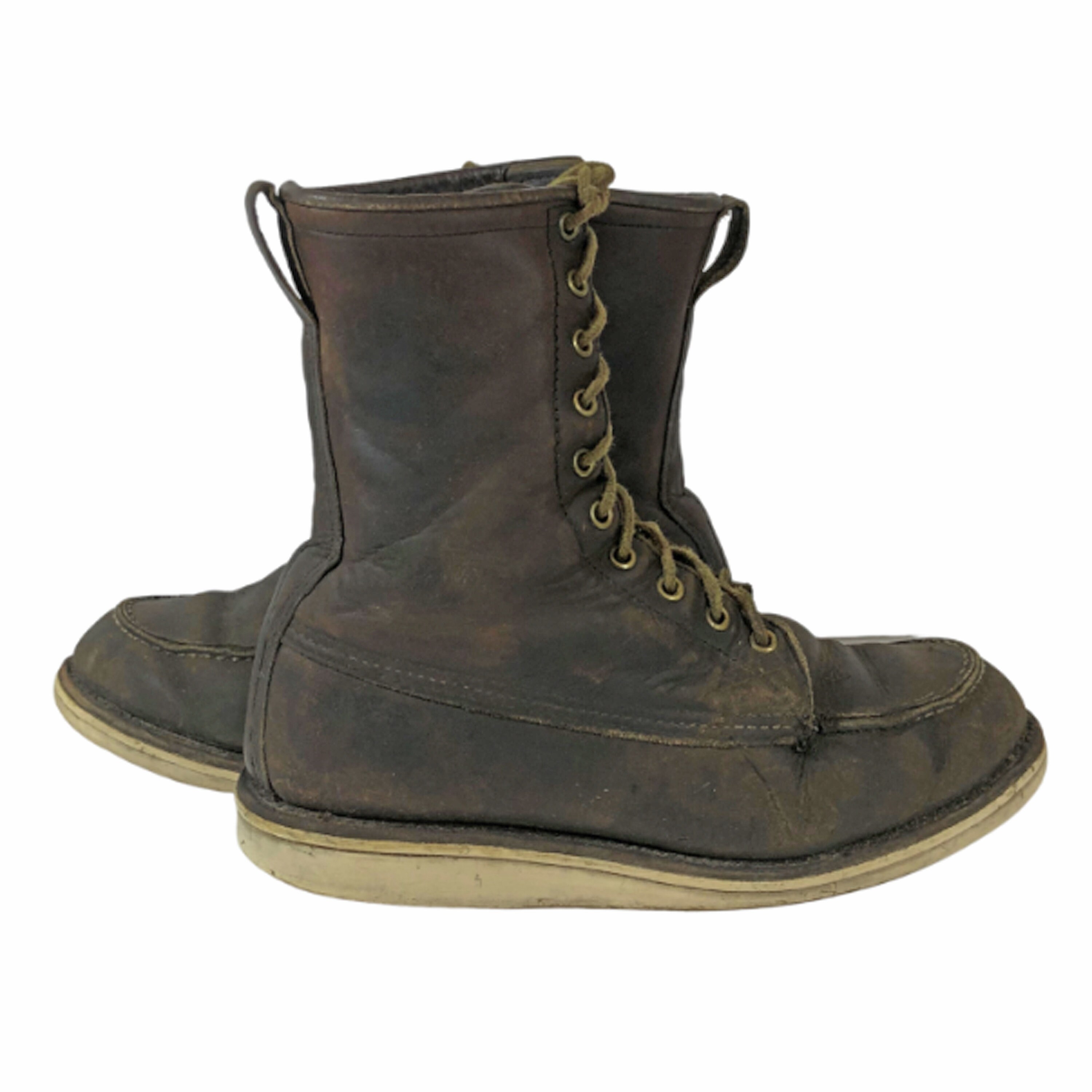 RED WING 877 Heritage 8 Inch Classic Moc Toe Brown Leather Work
