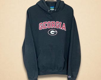 Vintage Georgia Bulldogs Champion Gray Hoodie Size M