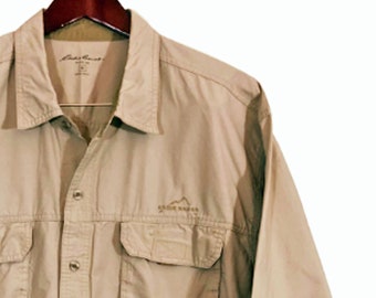 Chemise Eddie Bauer Homme 2XL Manches Courtes - Marron - Randonnée Pêche