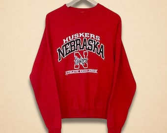 Vintage Nebraska Huskers Red Sweatshirt Sweatshirt Size XL