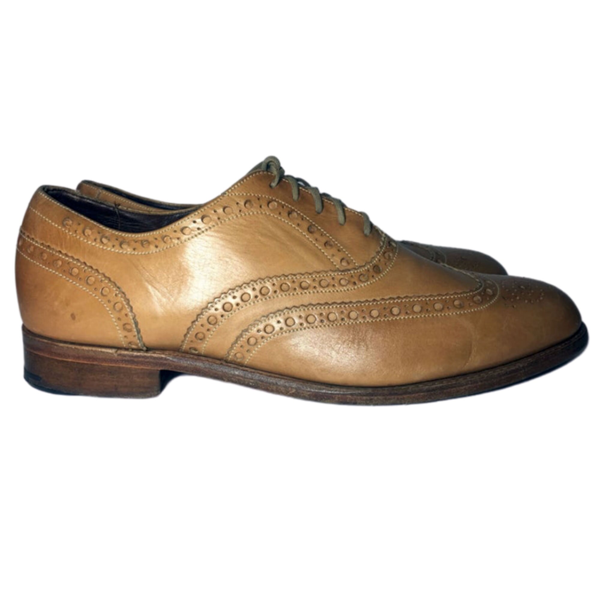 CHARLES TYRWHITT Brown Leather Wingtip Men's Shoes Size 12 Beige Oxford ...