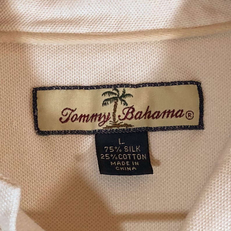 TOMMY BAHAMA White Silk Polo Shirt Men's Size L - Etsy