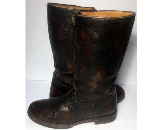 frye distressed leather boots