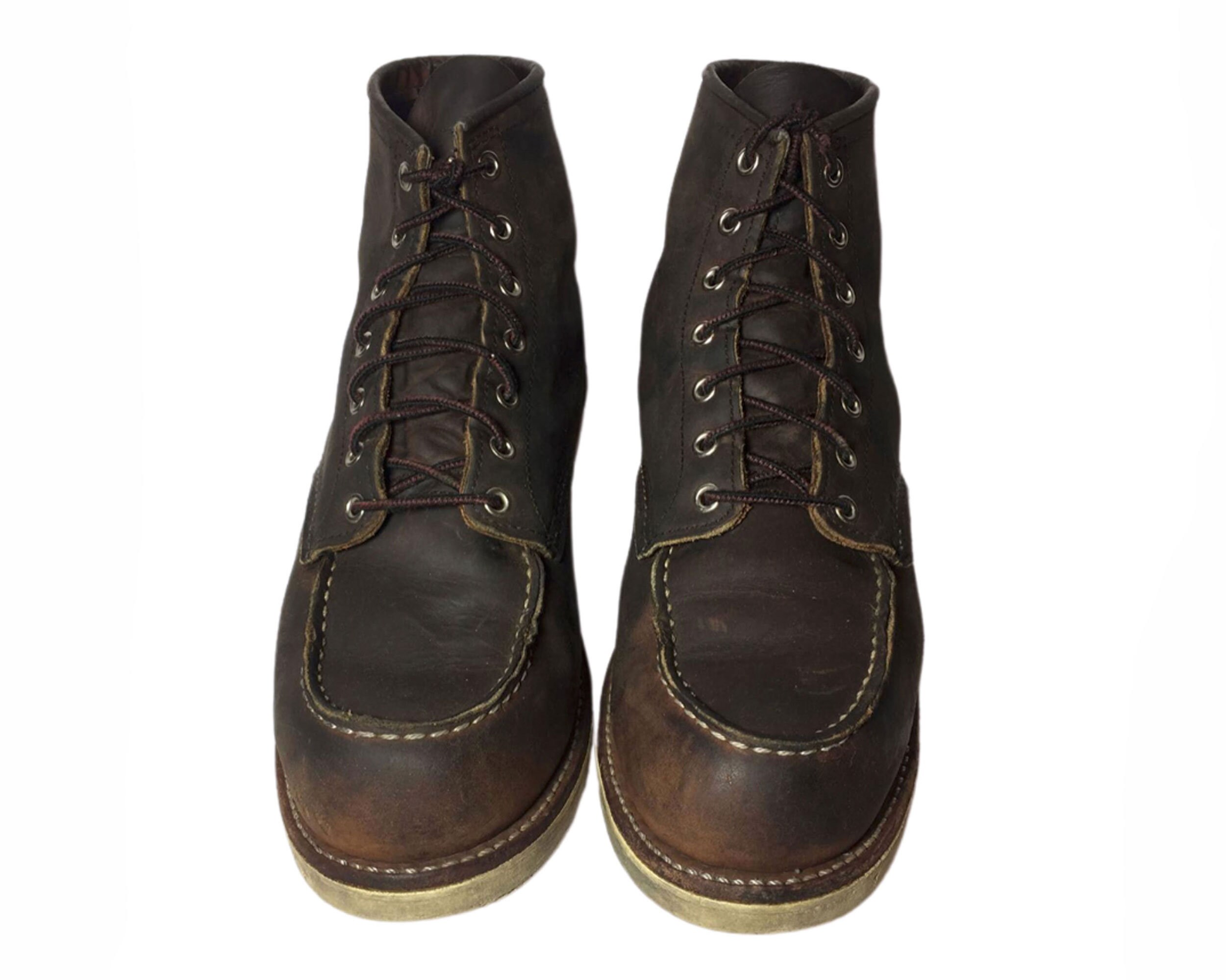 work boots with red laces